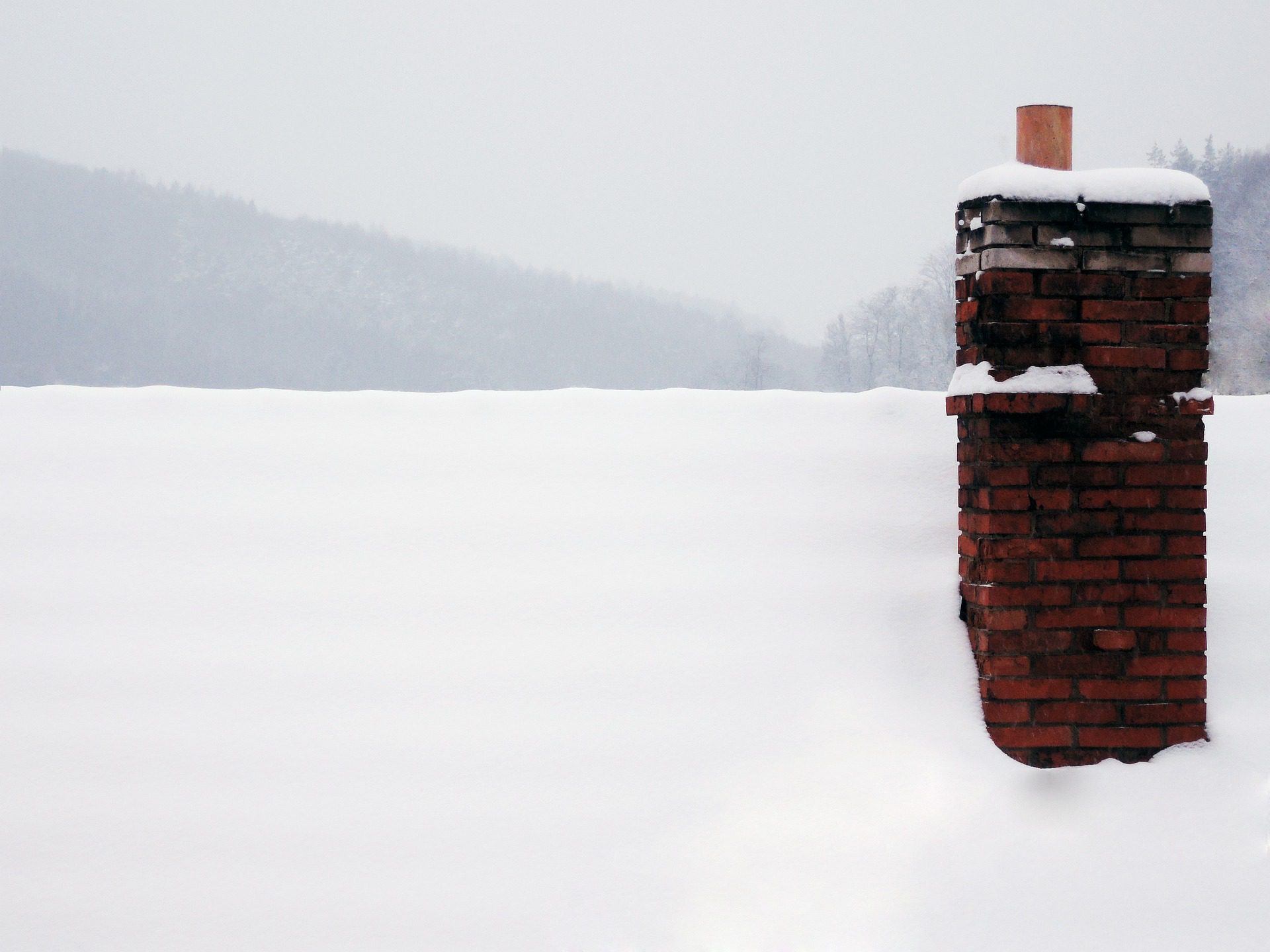 snowy chimney